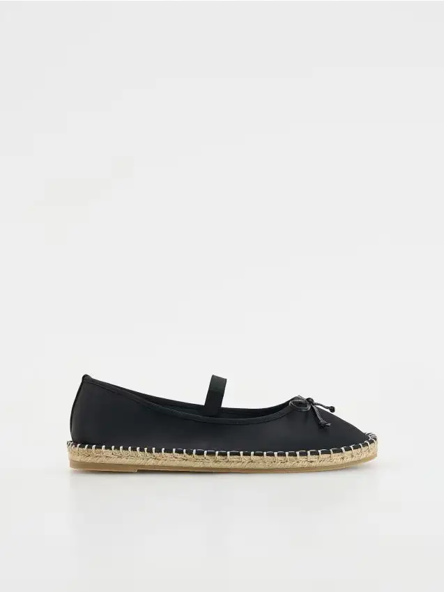 Espadrillas con fiocco - nero