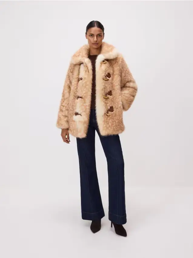 Faux fur jacket - multicolore