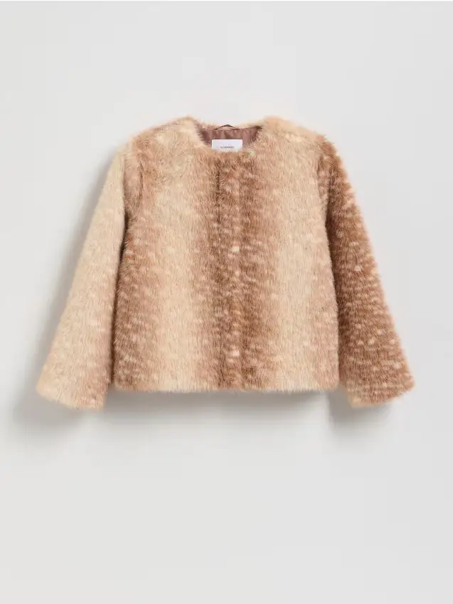 Faux fur jacket - multicolore