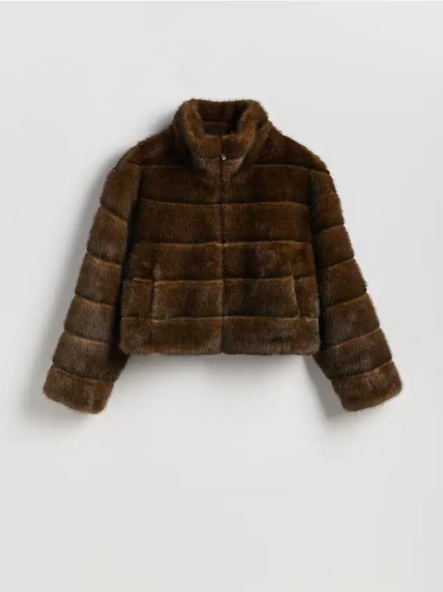Faux fur jacket - multicolore