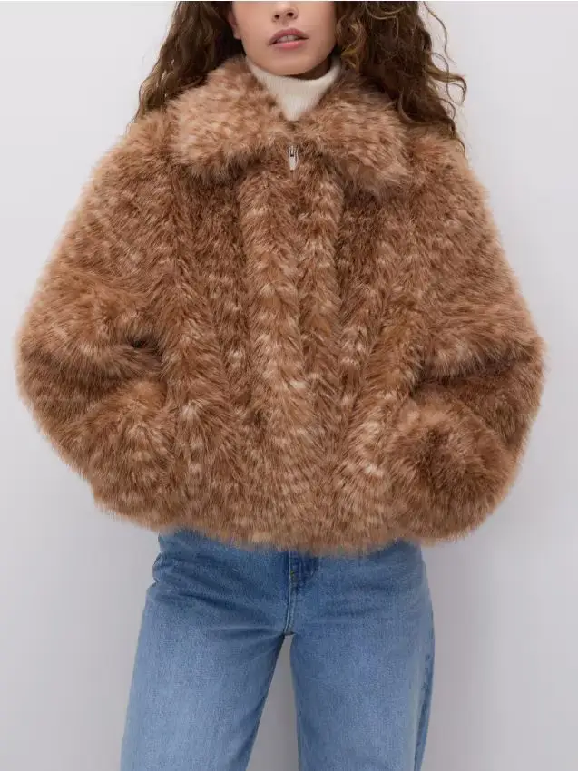 Faux fur jacket - multicolore