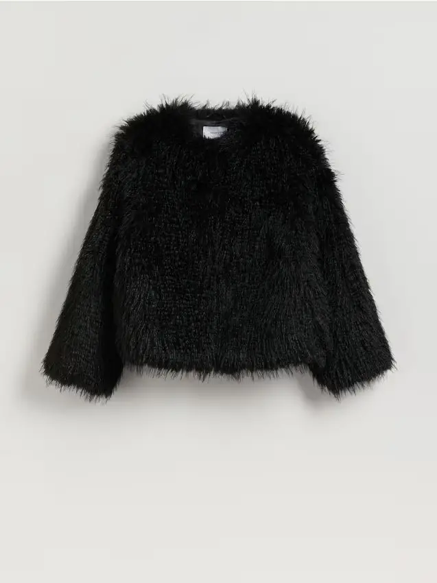 Faux fur jacket - nero