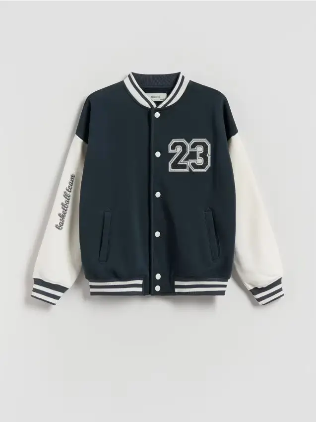 Felpa bomber oversize - blu scuro