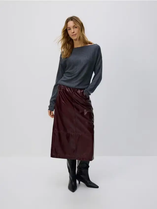 Felpa con applicazione brillante - grigio scuro