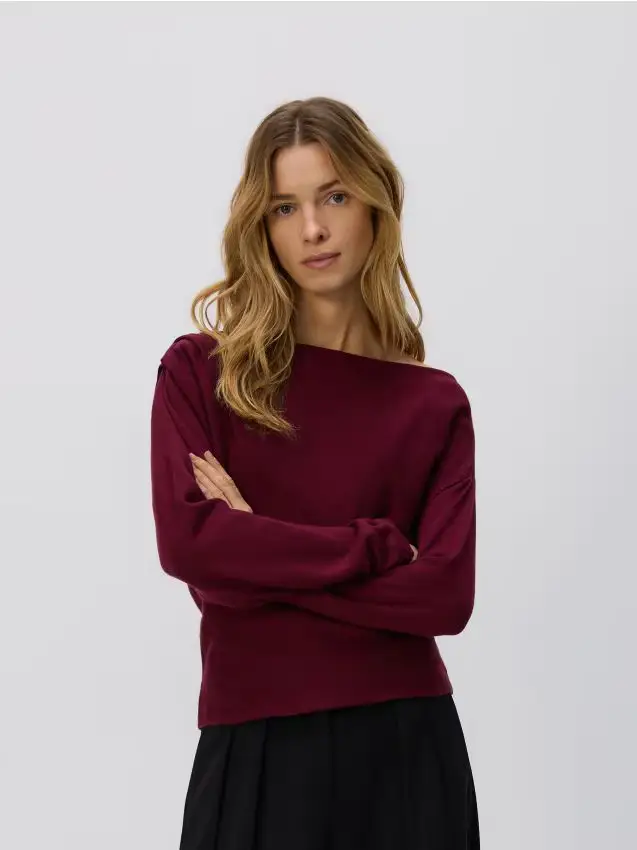 Felpa con applicazione brillante - maroon