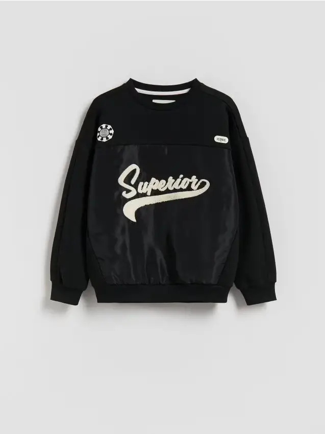 Felpa con applicazione - nero