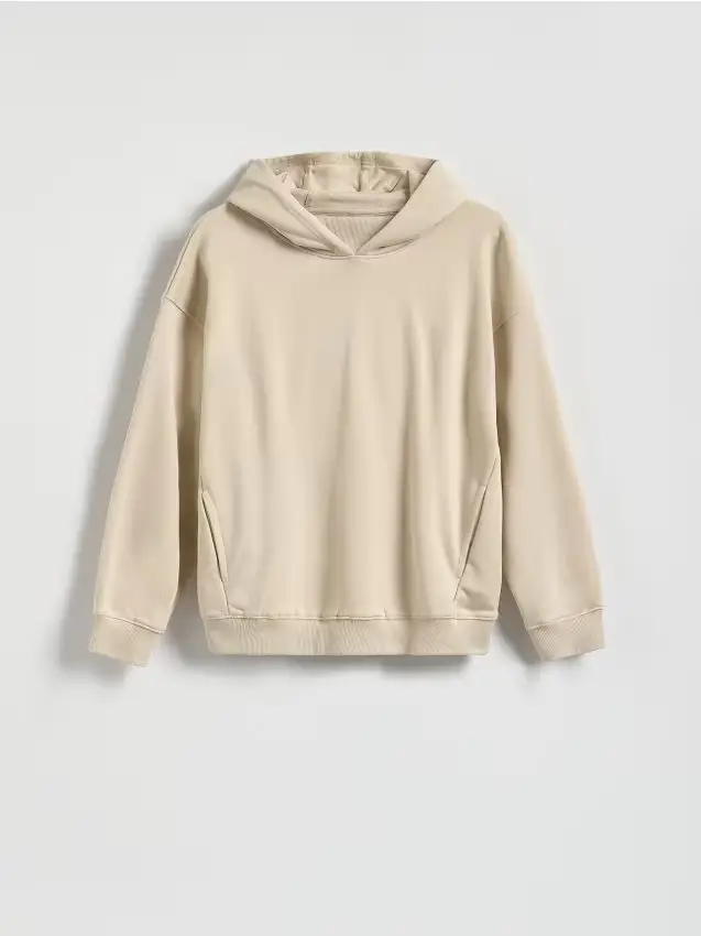 Felpa con cappuccio - beige