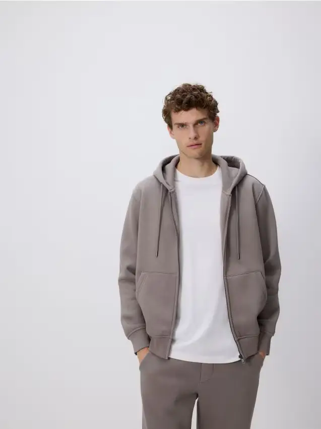 Felpa con cappuccio - grigio medio