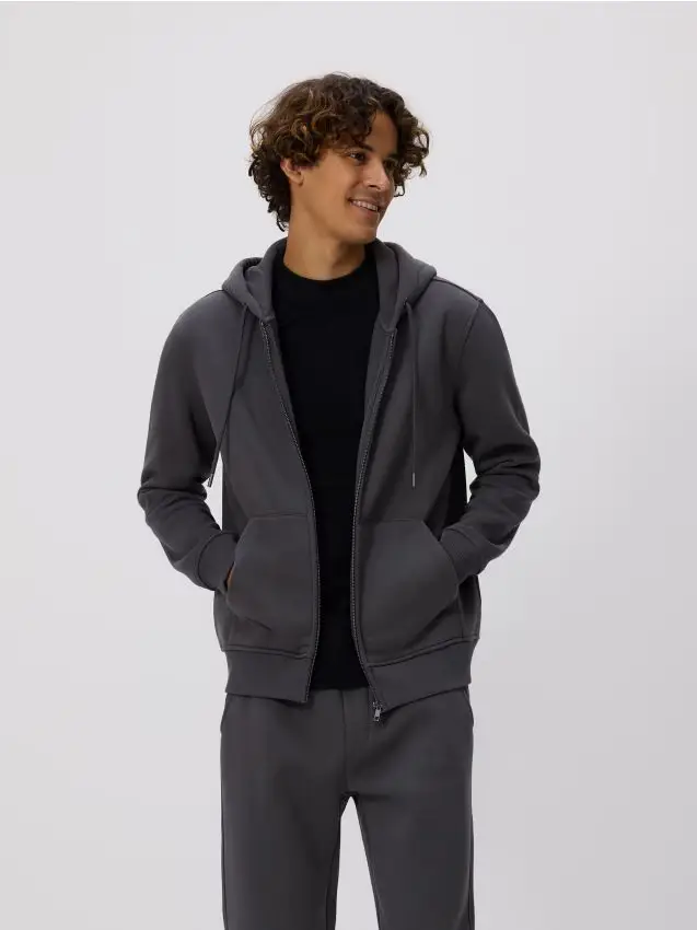 Felpa con cappuccio - grigio scuro