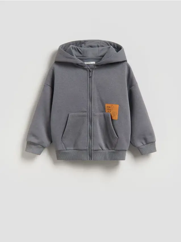 Felpa con cappuccio in cotone - grigio scuro