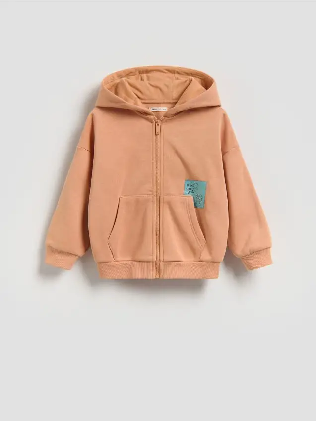 Felpa con cappuccio in cotone - mandarino