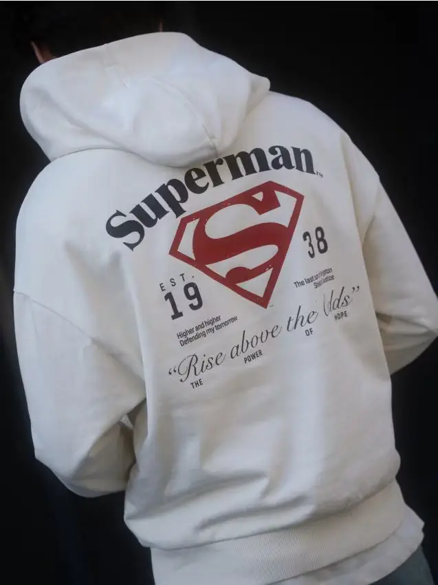 Felpa con cappuccio in cotone SUPERMAN™ - panna