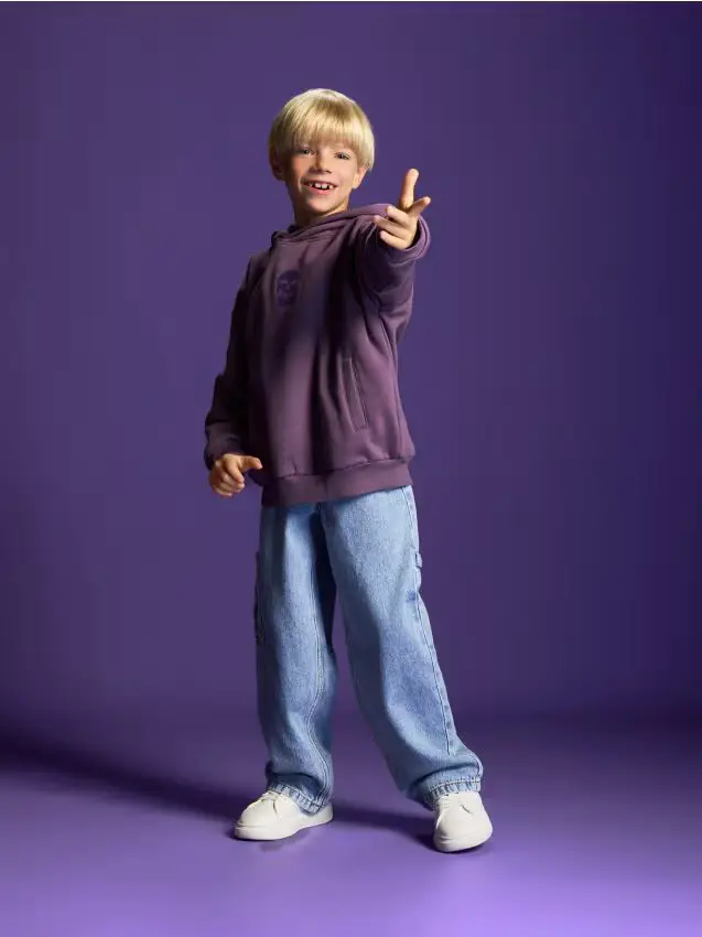 Felpa con cappuccio in cotone - uva