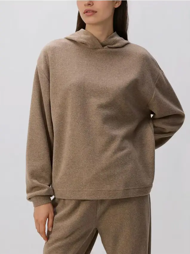 Felpa con cappuccio - marrone