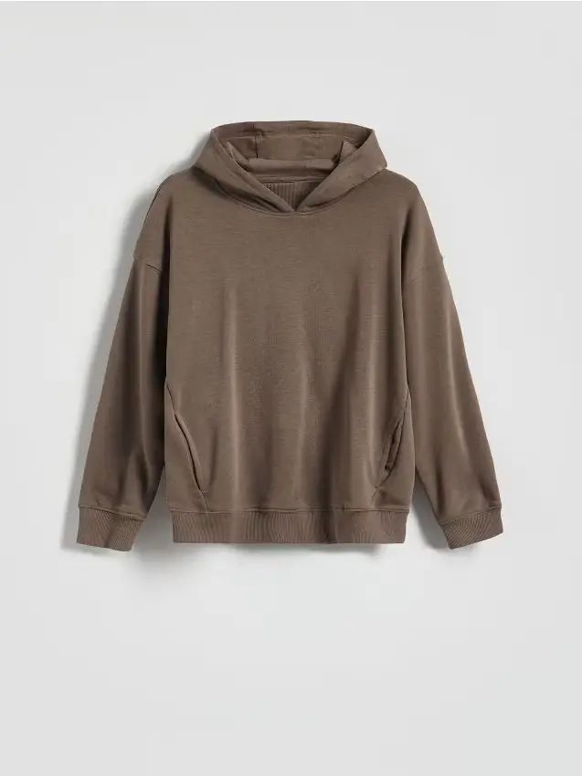 Felpa con cappuccio - marrone scuro