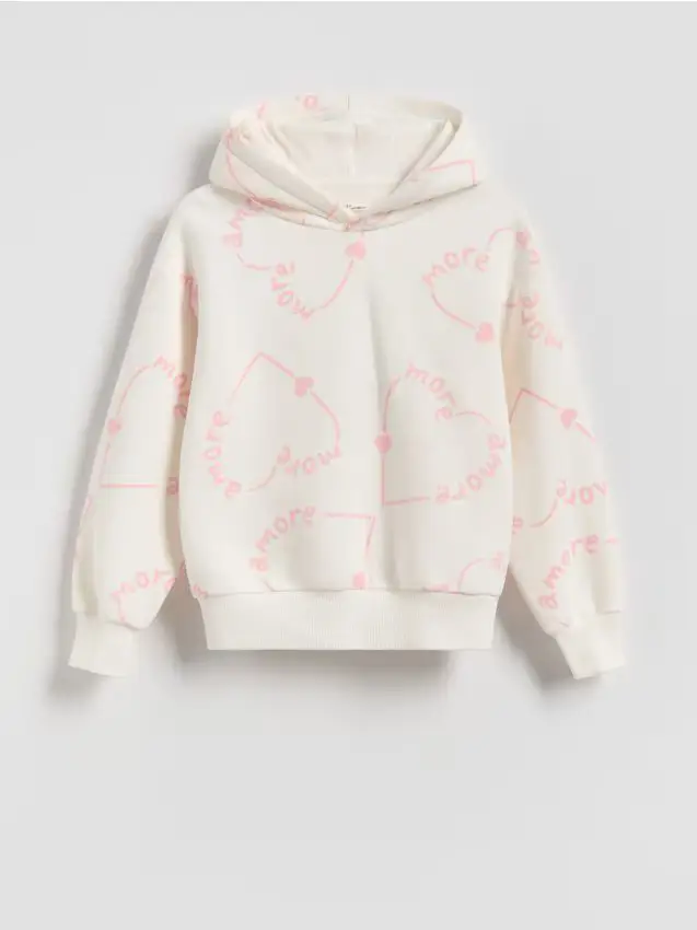 Felpa con cappuccio - panna