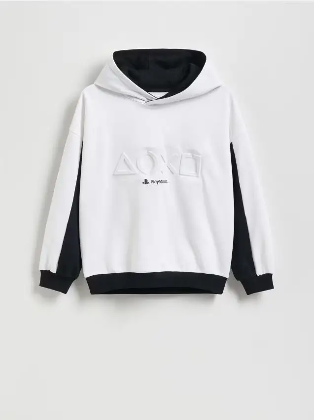 Felpa con cappuccio Playstation - bianco
