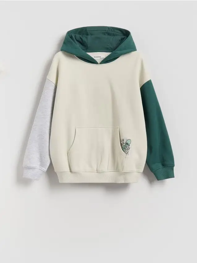 Felpa con cappuccio - verde petrolio