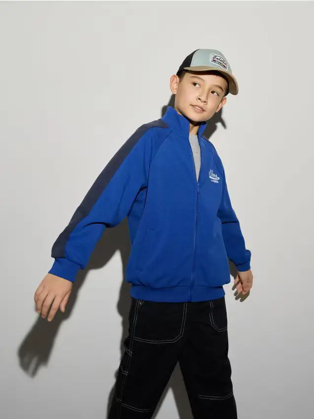 Felpa con chiusura a zip - blu