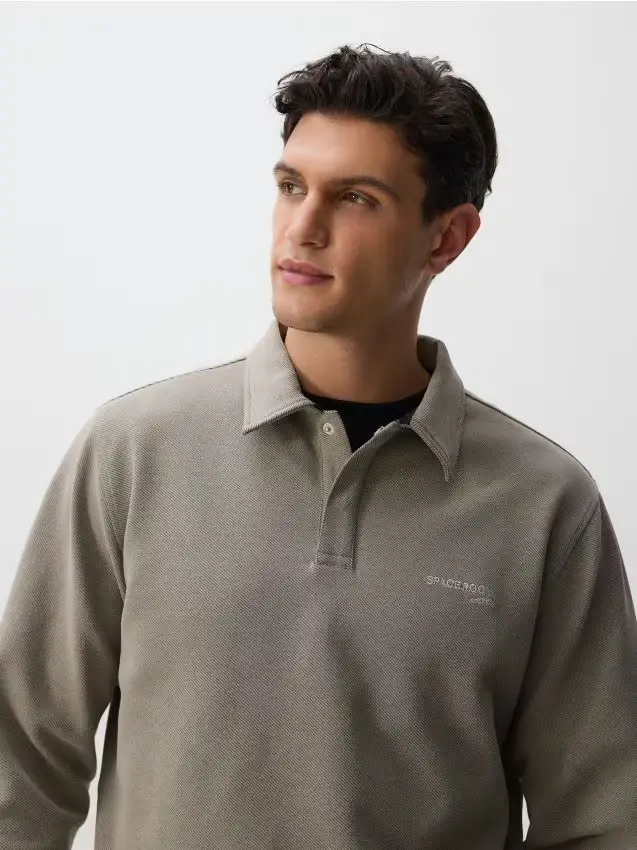 Felpa con collo - beige