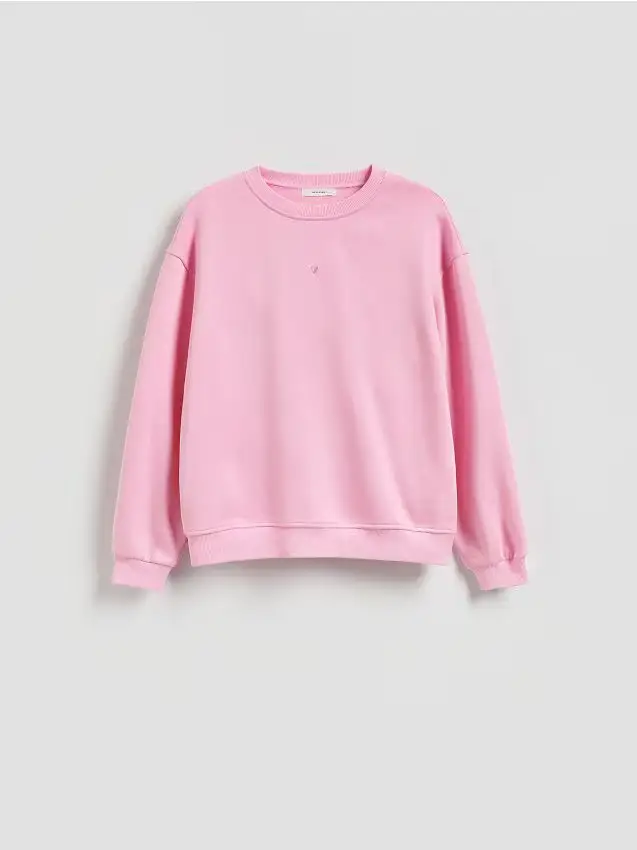 Felpa con dettagli ricamati - rosa pastello