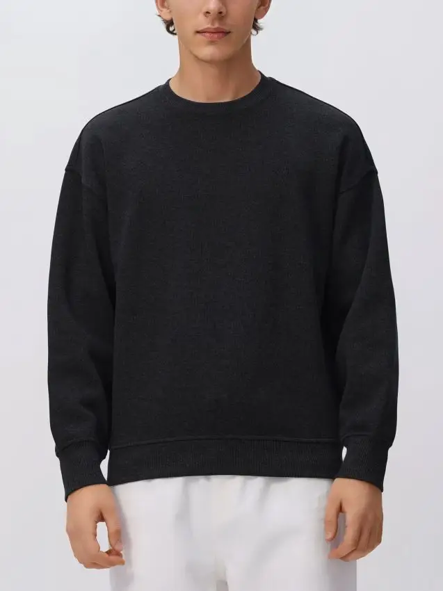 Felpa con ricamo delicato - grigio scuro