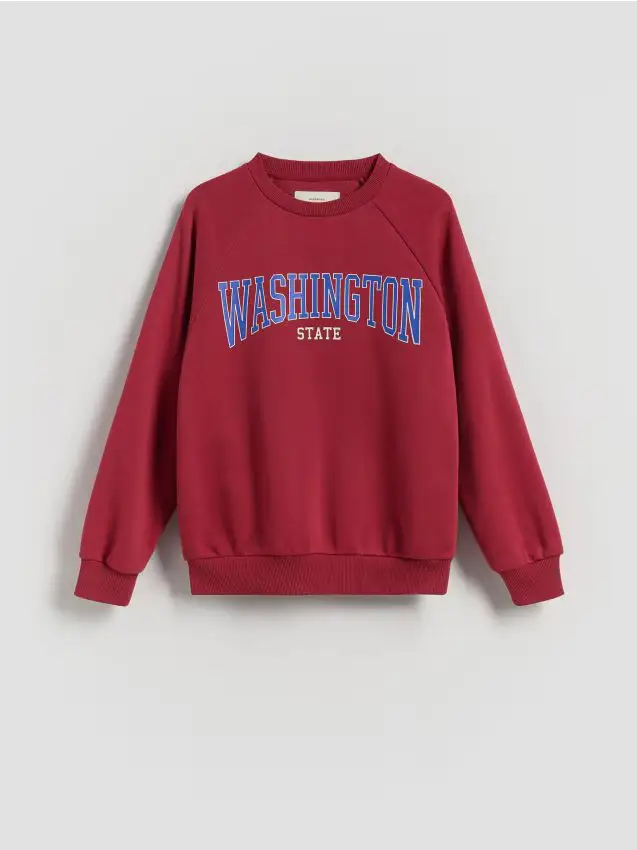 Felpa con scritta stampata - rosso