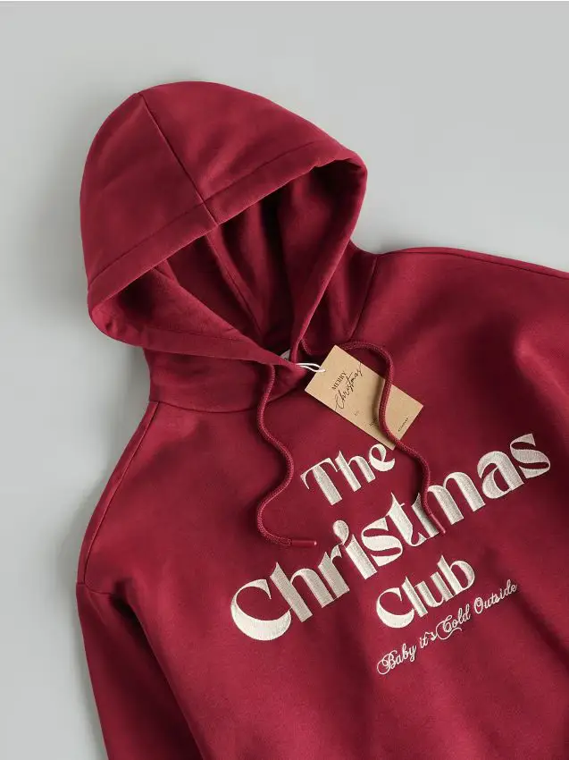 Felpa con slogan natalizio - maroon