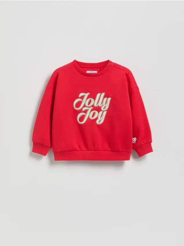 Felpa con slogan natalizio - rosso