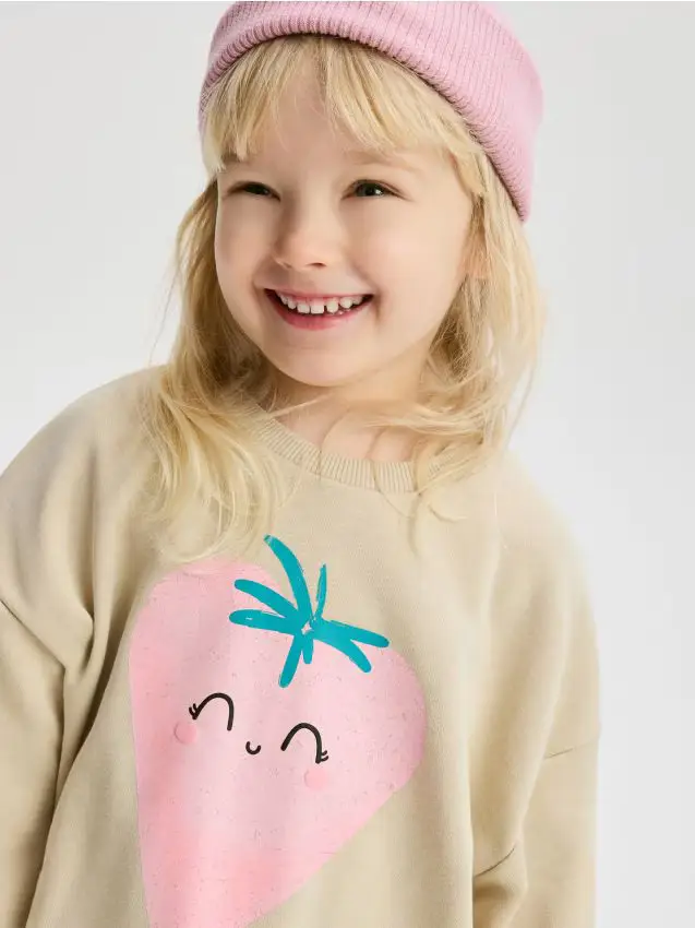 Felpa con stampa - beige