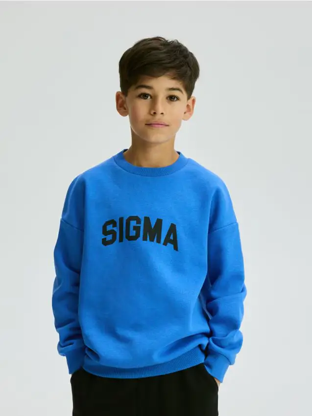 Felpa con stampa - blu