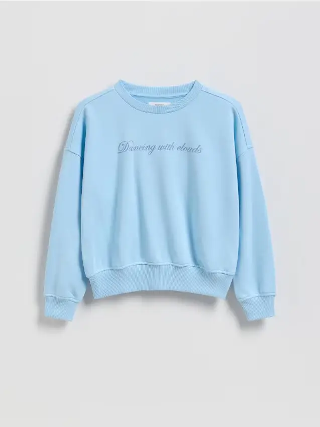 Felpa con stampa - blu pallido
