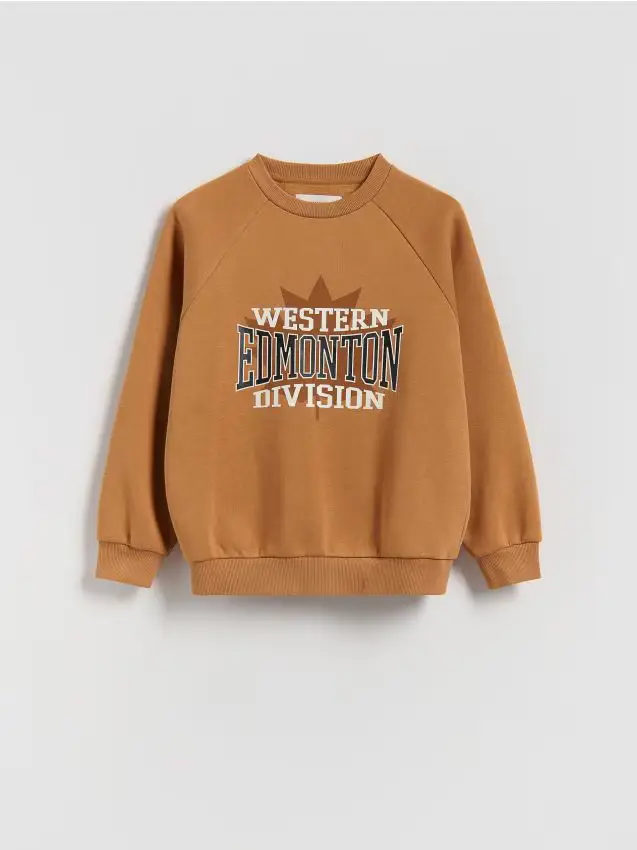 Felpa con stampa - marrone dorato