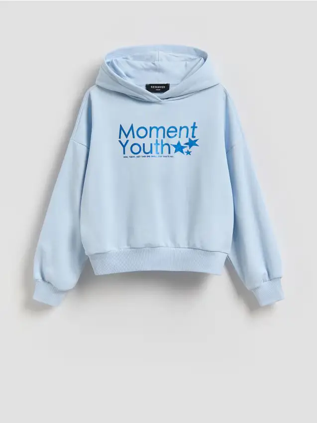 Reserved Felpa con stampa metallizzata - blu pallido
