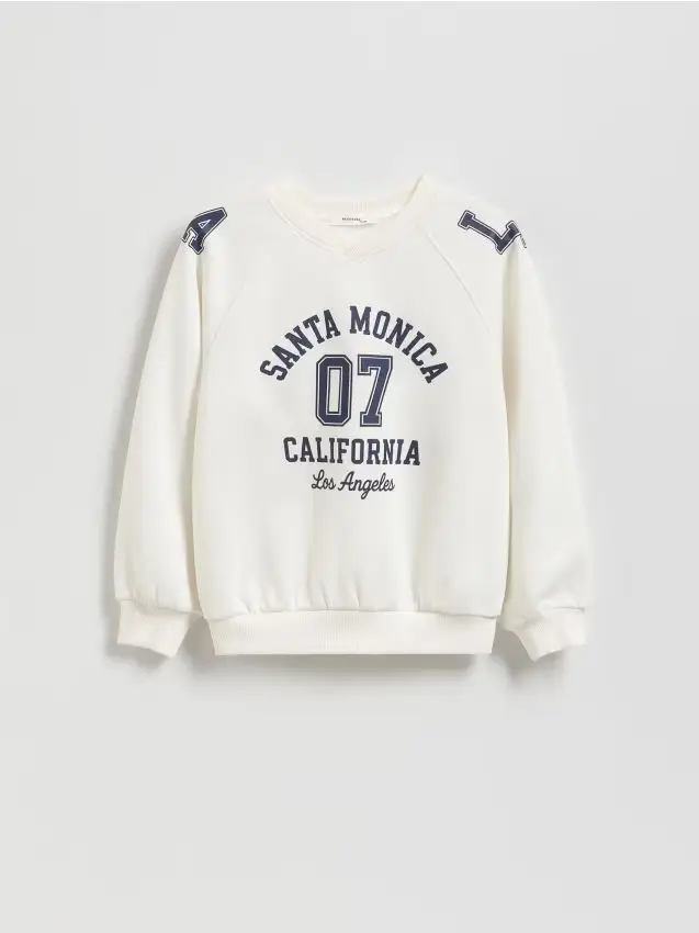 Felpa con stampa - panna