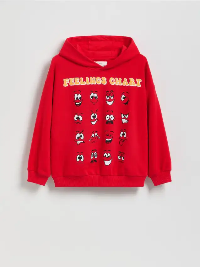 Felpa con stampa - rosso