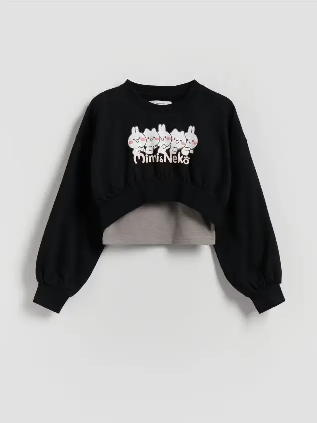 Felpa con top Mimi & Neko - nero