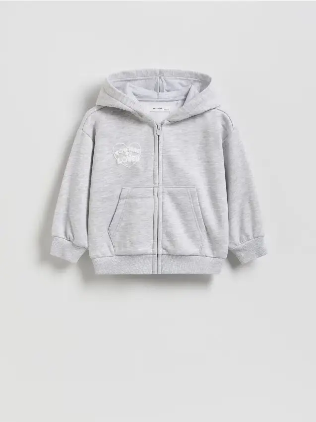 Felpa da jogging con zip e cappuccio - grigio chiaro