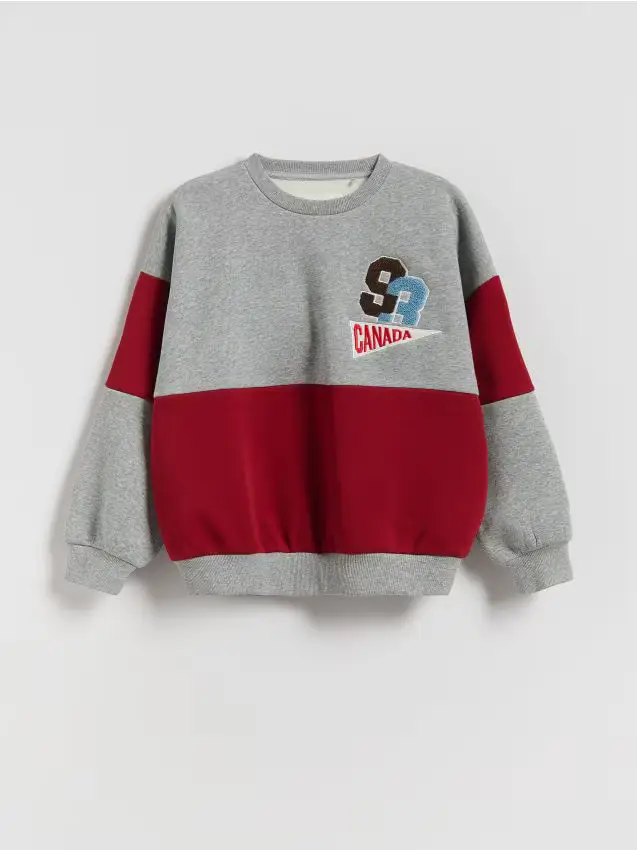 Felpa imbottita con stampa - grigio chiaro