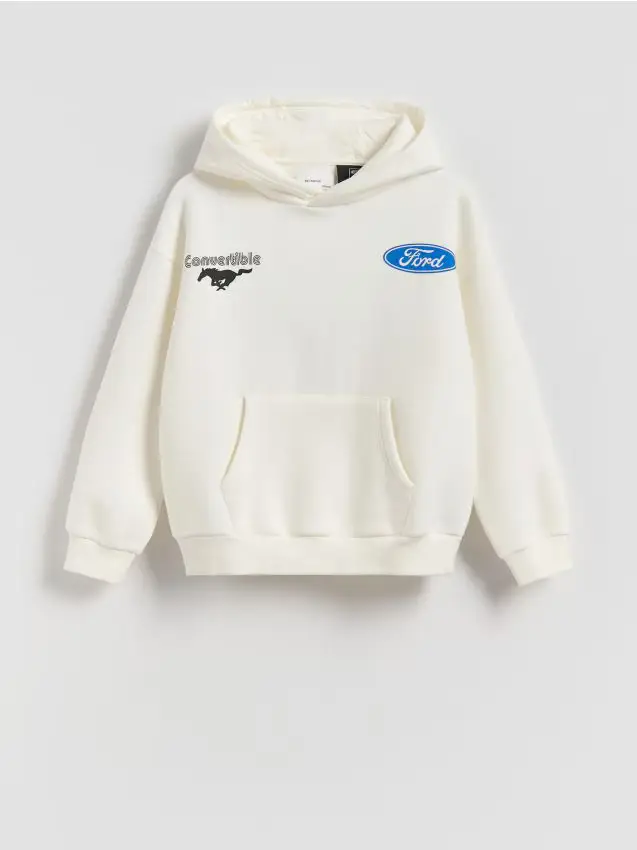 Felpa in cotone Ford - panna