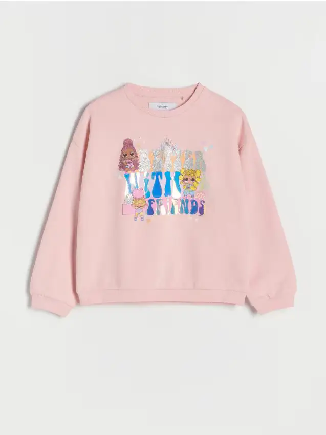 Felpa in cotone L O L Surprise - rosa pastello