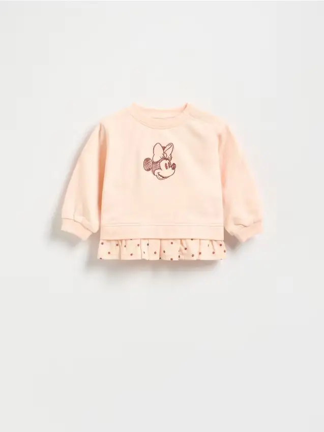 Felpa in cotone Minnie Mouse - rosa pastello