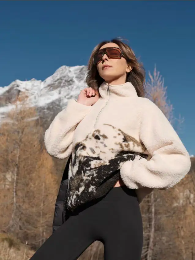 Felpa in montone sintetico - multicolore