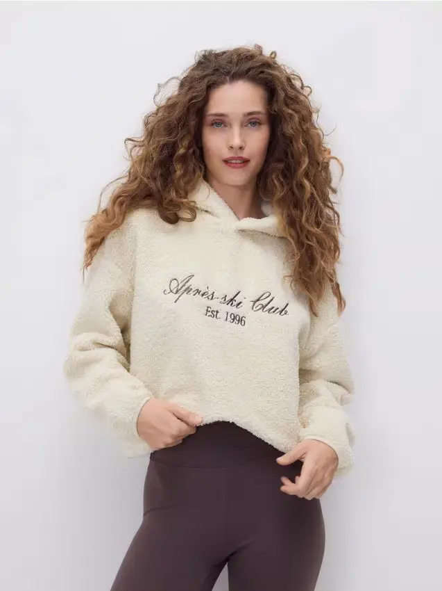 Felpa in montone sintetico - panna