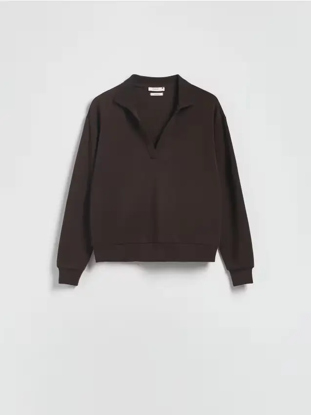 Felpa misto modal - marrone scuro