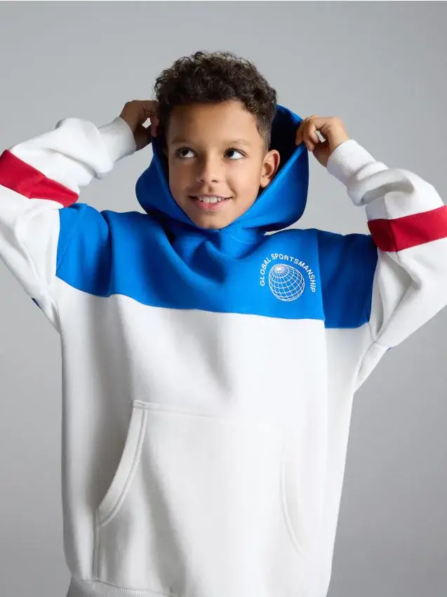 Felpa oversize con cappuccio - blu