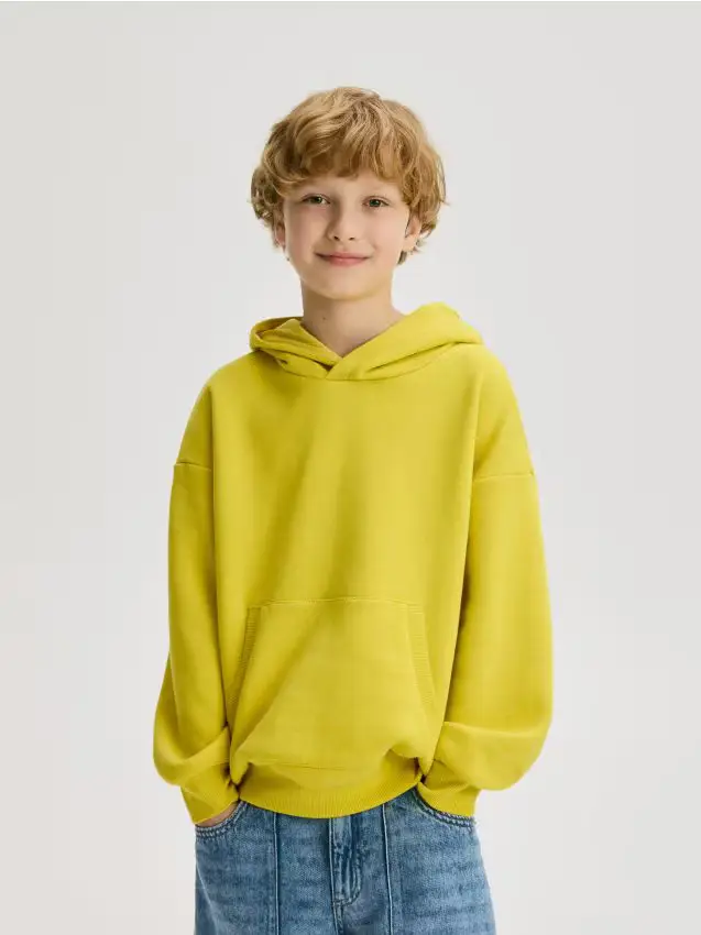 Felpa oversize con cappuccio - giallo chiaro