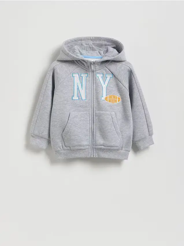 Felpa oversize con cappuccio - grigio chiaro