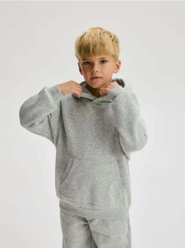 Felpa oversize con cappuccio - grigio chiaro