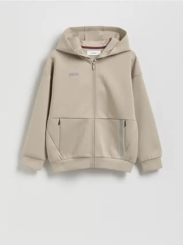 Felpa oversize con cappuccio - verde oliva chiaro